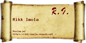 Rikk Imola névjegykártya